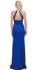 Jeweled Collar Cut Out Back Long Jersey Prom Dress back in Royal Blue